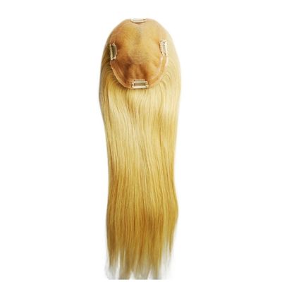 Coupe de cheveux humain européenne en PU à base mono 5.5X6 Toupe de cheveux blonds droits avec pinceau 16 &quot; pour femmes