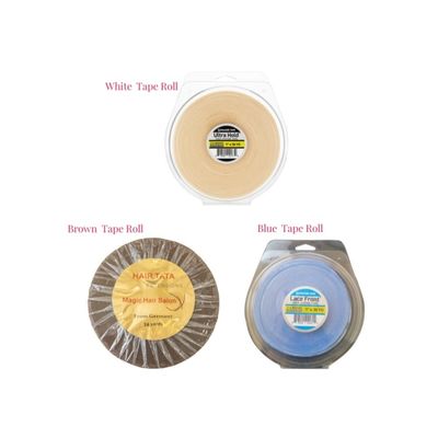 Coût d'expédition Ruban d'extension de cheveux bleu blanc jaune Perruque Rouleau adhésif HT-230830