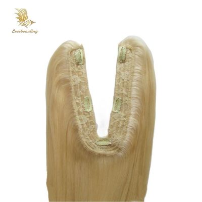 Blonde ligne droite texture U partie de fermeture US Topper pour les extensions de cheveux