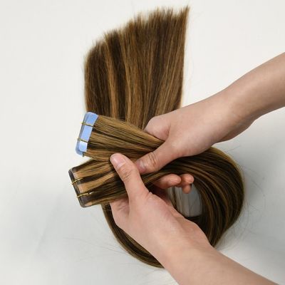 Tape dans 100 cheveux humains à double traction Russian Remi Hair Extens 14A Grade pour le marché final