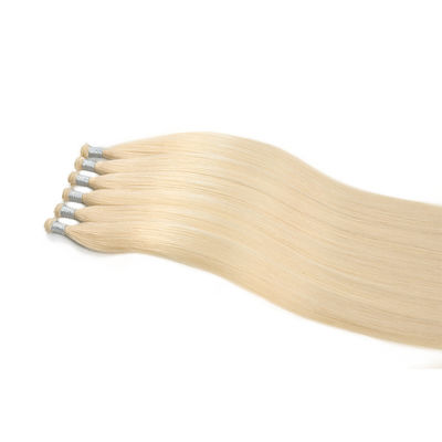 24 pouces de tissu génie double dessiné mince invisible à la main lié Vierge Remy extensions de cheveux