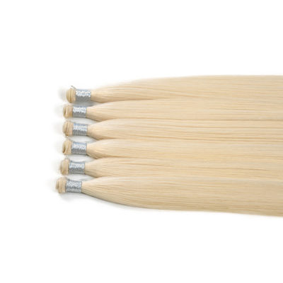 24 pouces de tissu génie double dessiné mince invisible à la main lié Vierge Remy extensions de cheveux