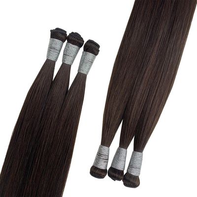 100% de cheveux vierges russes Rémy Extensons de cheveux épais Fin de la main tissée sans effusion