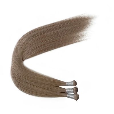 Cuticule brésilienne de 24 pouces Rémy alignée Cheveux droits Liés à la main Extensions de trame Mince doux