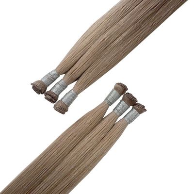 Cuticule brésilienne de 24 pouces Rémy alignée Cheveux droits Liés à la main Extensions de trame Mince doux