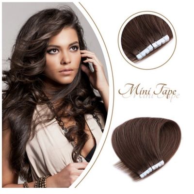 Mini-bandes pour cheveux européens en véritables extensions de cheveux humains, double bande vierge Remy