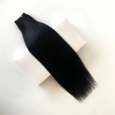 Coiffure de cheveux Rémy Cheveux européens PU Tissus de peau Extensions de cheveux humains Double dessiné PW-24268