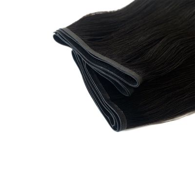 Coiffure de cheveux Rémy Cheveux européens PU Tissus de peau Extensions de cheveux humains Double dessiné PW-24268