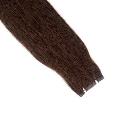 Extrait de cheveux indiens rémy à double dessin de couleur muti avec tissage en PU de peau sans couture.