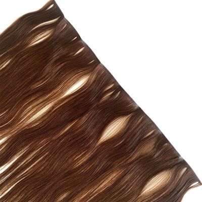 Extrait de cheveux indiens rémy à double dessin de couleur muti avec tissage en PU de peau sans couture.