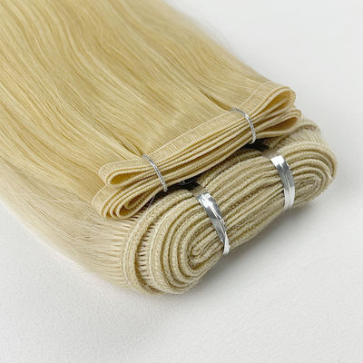 WEFT-231008 Extenssions de tresses de cheveux de couleur blonde Blonde droite Remi machine à double tresse
