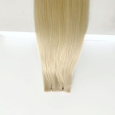12A Tissue plate et droite Extensions de cheveux Remy Cuticule sans couture alignée en PU Tissue de peau idéale