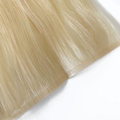 12A Tissue plate et droite Extensions de cheveux Remy Cuticule sans couture alignée en PU Tissue de peau idéale