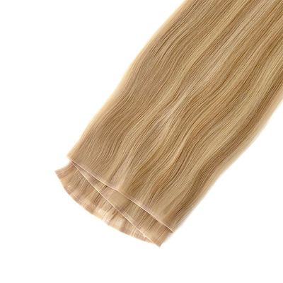 Paiement complet Double tracé à bande plate russe Remy Cheveux humains Peau PU Plâtre de cheveux extensions