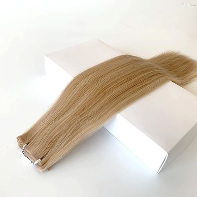 Paiement complet Double tracé à bande plate russe Remy Cheveux humains Peau PU Plâtre de cheveux extensions