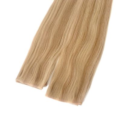 Paiement complet Double tracé à bande plate russe Remy Cheveux humains Peau PU Plâtre de cheveux extensions