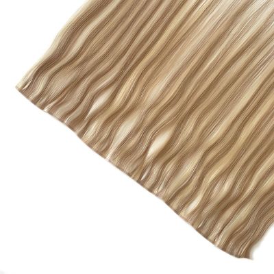Paiement complet Double tracé à bande plate russe Remy Cheveux humains Peau PU Plâtre de cheveux extensions