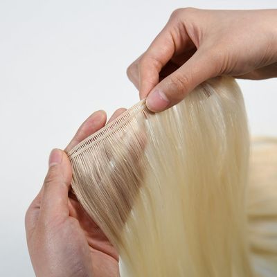 Double dessiné Blonde Genius Tissus Extensions de cheveux humains Pas de problème 30 jours Retour remboursement