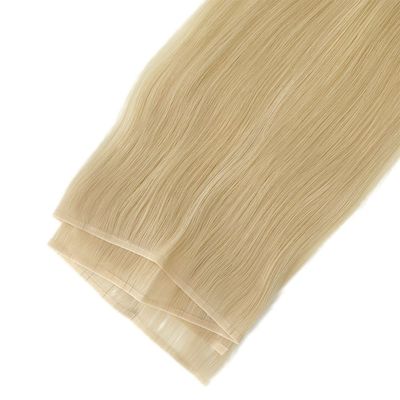 Brazilienne vierge Remy Cheveux humains PU Tissus de peau fine Tissus de double face Extrait de bâton