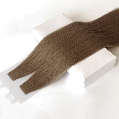 Ruban adhésif brésilien Remy Cuticle aligné en couleur ombre Tissus de peau en couleur ombre