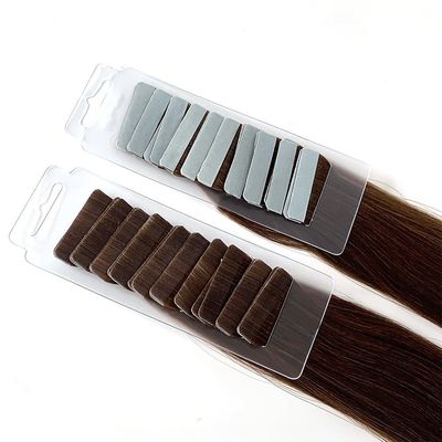 100% de cheveux humains brésiliens bruts en bande dans les extensions de cheveux personnalisé à double dessin