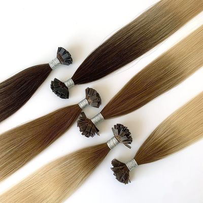 18 pouces double balayage dessiné kératine pré-lié U pointe pointe plate os droit cheveux humains