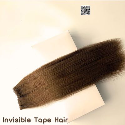 100% de cheveux en bande de Remy, cheveux droits, cheveux humains brésiliens, extension de cheveux de 20 pouces.
