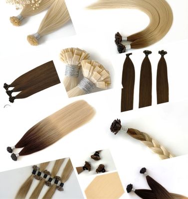Italian Remy Hair Extensions de cheveux en kératine à pointe plate à double traction avec paiement initial