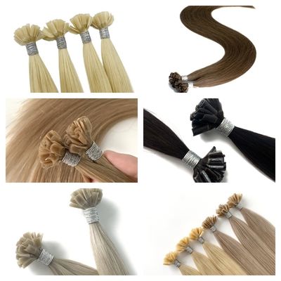 Cheveux Remy Cheveux humains à double traction vierge cru pré-lié à la kératine Ongle U-tip Extension de cheveux