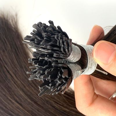 Extensions de cheveux humains pré-liées en U/I/Y à double traction avec kératine à pointe plate