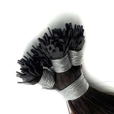 Extensions de cheveux humains pré-liées en U/I/Y à double traction avec kératine à pointe plate