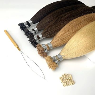 Couleur blonde russe teintée Y-tip Extensions de cheveux humains pour la promotion Personnalisation