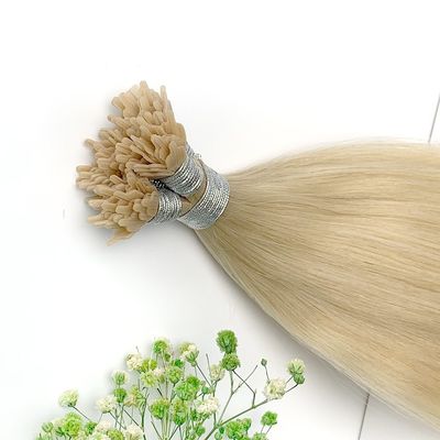 Couleur blonde russe teintée Y-tip Extensions de cheveux humains pour la promotion Personnalisation
