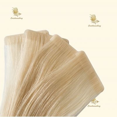 2024 Tendance 100% Cheveux humains Russe Cuticule double dessinée Cheveux alignés Invisible PU ruban adhésif en trame