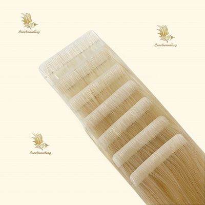 2024 Tendance 100% Cheveux humains Russe Cuticule double dessinée Cheveux alignés Invisible PU ruban adhésif en trame