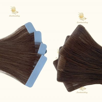Cheveux Remy Vendeur de cheveux cambodgiens Couleur foncée Os Cheveux lisses Invisi en bande d'extension
