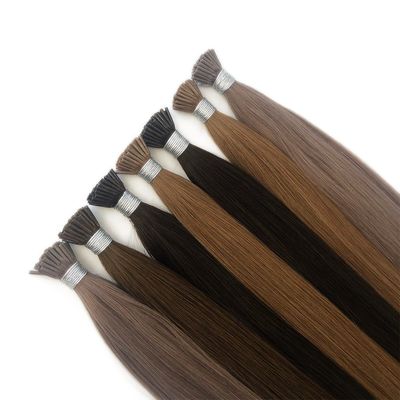 Anneaux X Pré-liés Muti-Color Cheveux humains russes Micro-Anneau I-Tip Extensions de cheveux Durables