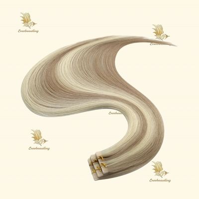 Cheveux humains en bande Invisi Extensions de cheveux en double dessinées en couleurs surlignées de Russie