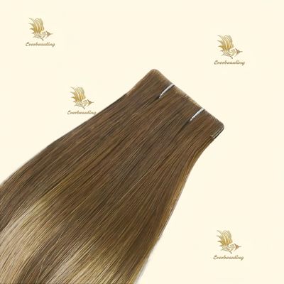 Cheveux humains en bande Invisi Extensions de cheveux en double dessinées en couleurs surlignées de Russie