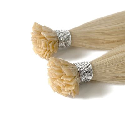 Extensions capillaires italiennes en kératine pré-liées pour les cheveux humains à pointe plate en taille de colis