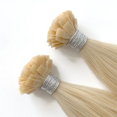 Extensions capillaires italiennes en kératine pré-liées pour les cheveux humains à pointe plate en taille de colis