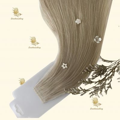 Tape mince Ins Cuticule de cheveux humains aligné Cheveux en vrac Couleur blonde avec bâton pré-lié
