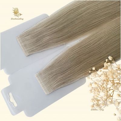 Tape mince Ins Cuticule de cheveux humains aligné Cheveux en vrac Couleur blonde avec bâton pré-lié