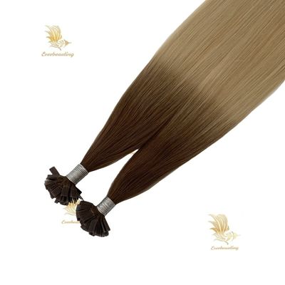 Extensions de cheveux en kératine à pointe plate à double dessin pré-lié Cuticule de couleur blonde alignée