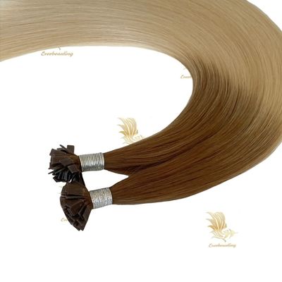 Extensions de cheveux en kératine à pointe plate à double dessin pré-lié Cuticule de couleur blonde alignée