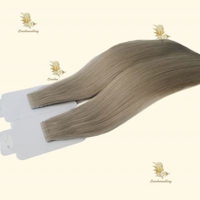 20 pouces de couleur bleu-gris bande de cheveux de couleur russe Extension de cheveux sans couture