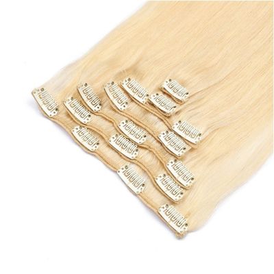 Clip dans les extensions de cheveux 100% humain crus Indiens Clip dans les cheveux sans perte de teinture