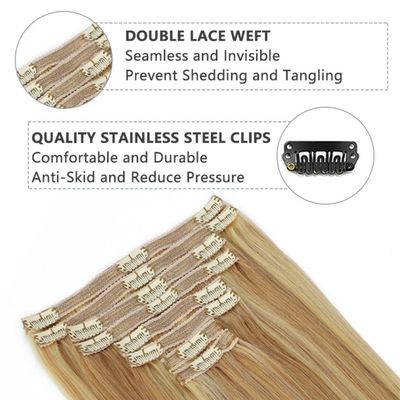 Produits Double clip tiré dans les extensions de cheveux CH-24256 Muti-Colour Afro Kinky Boucle