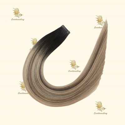 Rémy Hair Ruban multicolore dans les extensions de cheveux Soie Cheveux humains droits