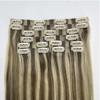 Qingdao sur mesure Demande 100% Remy Chinois Cheveux Humains Clip en PU sans couture dans les cheveux